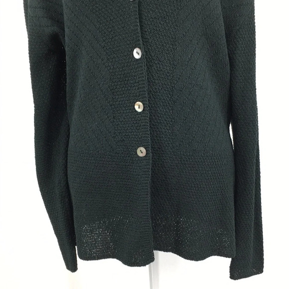 Margaret O Leary Cardigan Womens 2 Green Knit‎ Wool Sweater V Neck Vintage - Picture 3 of 15